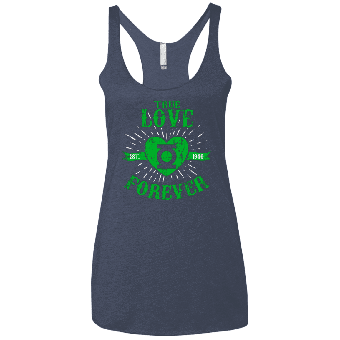 T-Shirts Vintage Navy / X-Small True Love Forever Lantern Women's Triblend Racerback Tank