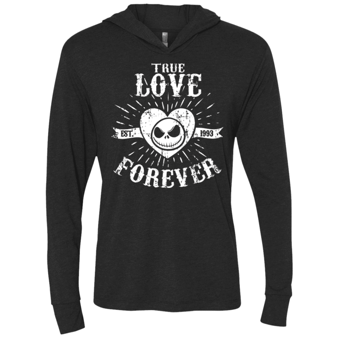 T-Shirts Vintage Black / X-Small True Love Forever Nightmare Triblend Long Sleeve Hoodie Tee