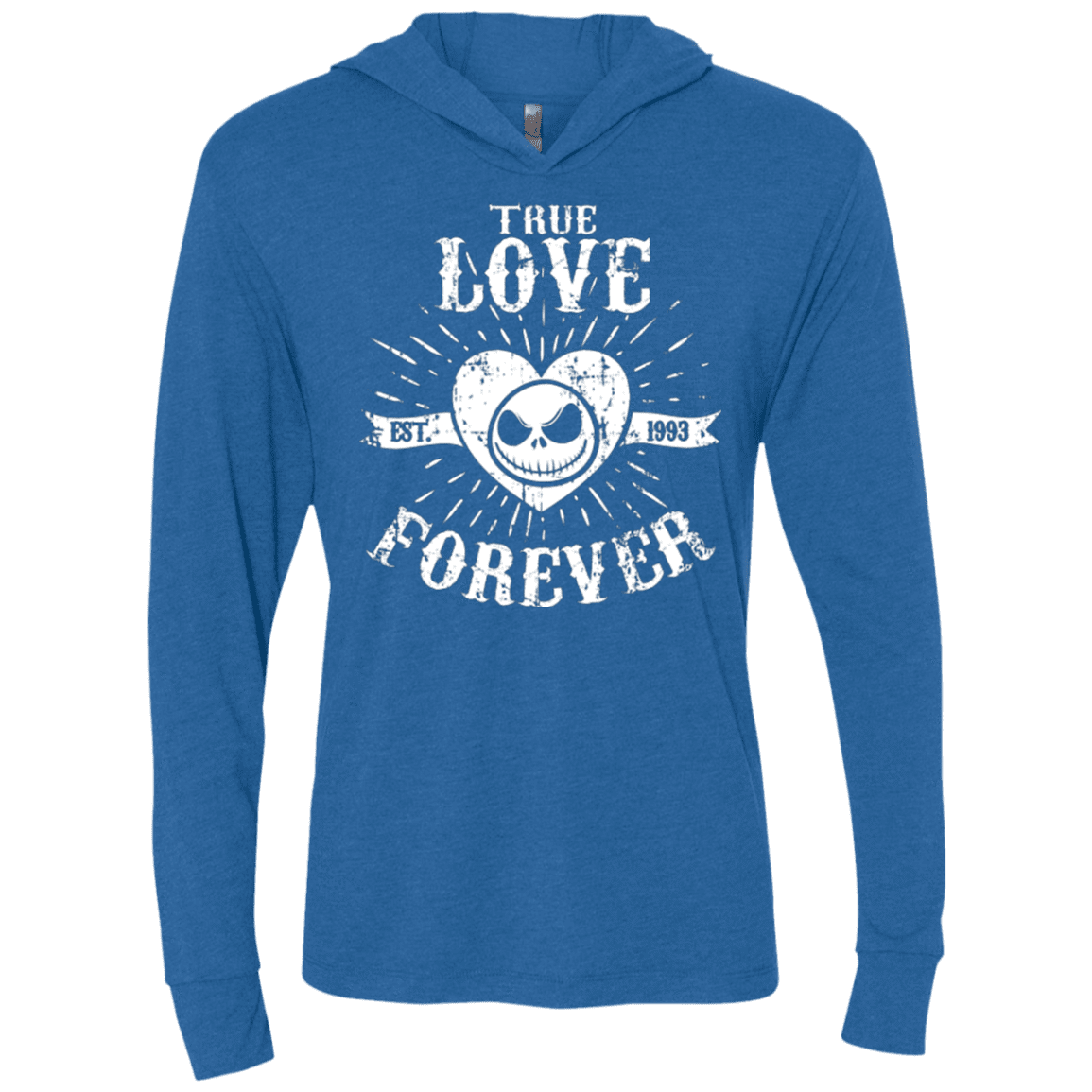 T-Shirts Vintage Royal / X-Small True Love Forever Nightmare Triblend Long Sleeve Hoodie Tee