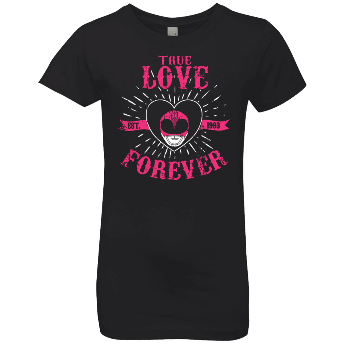 T-Shirts Black / YXS True Love Forever Pink Girls Premium T-Shirt