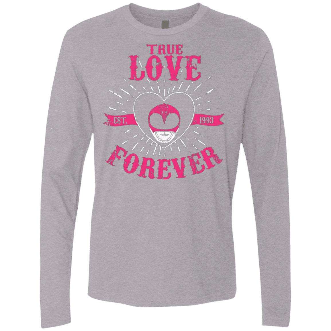 T-Shirts Heather Grey / Small True Love Forever Pink Men's Premium Long Sleeve