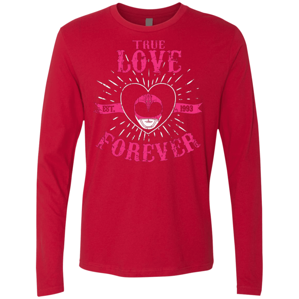 T-Shirts Red / Small True Love Forever Pink Men's Premium Long Sleeve