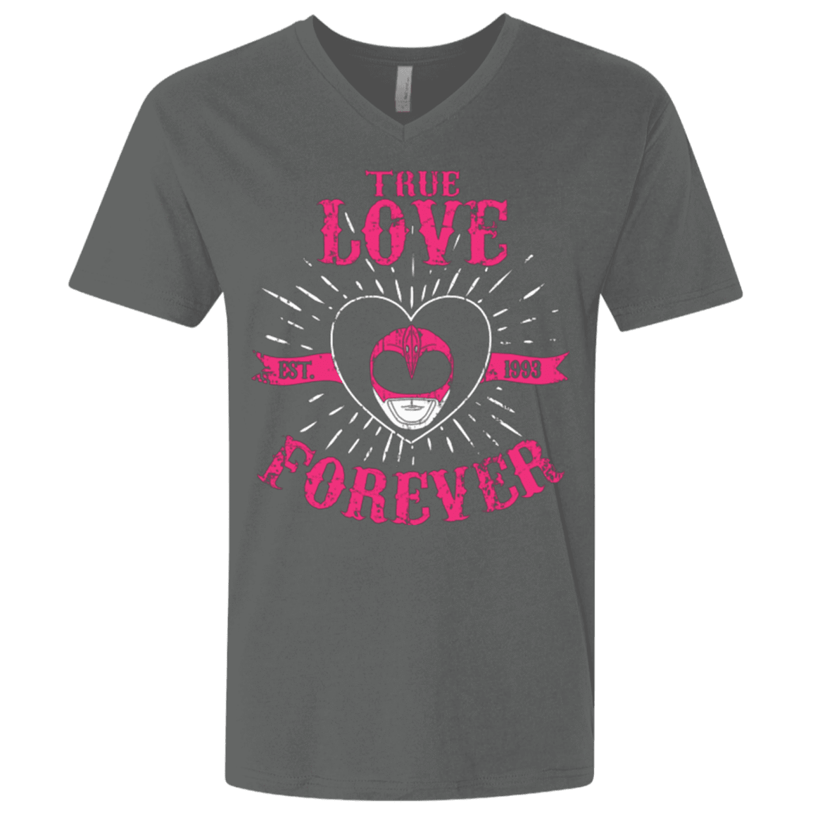 T-Shirts Heavy Metal / X-Small True Love Forever Pink Men's Premium V-Neck