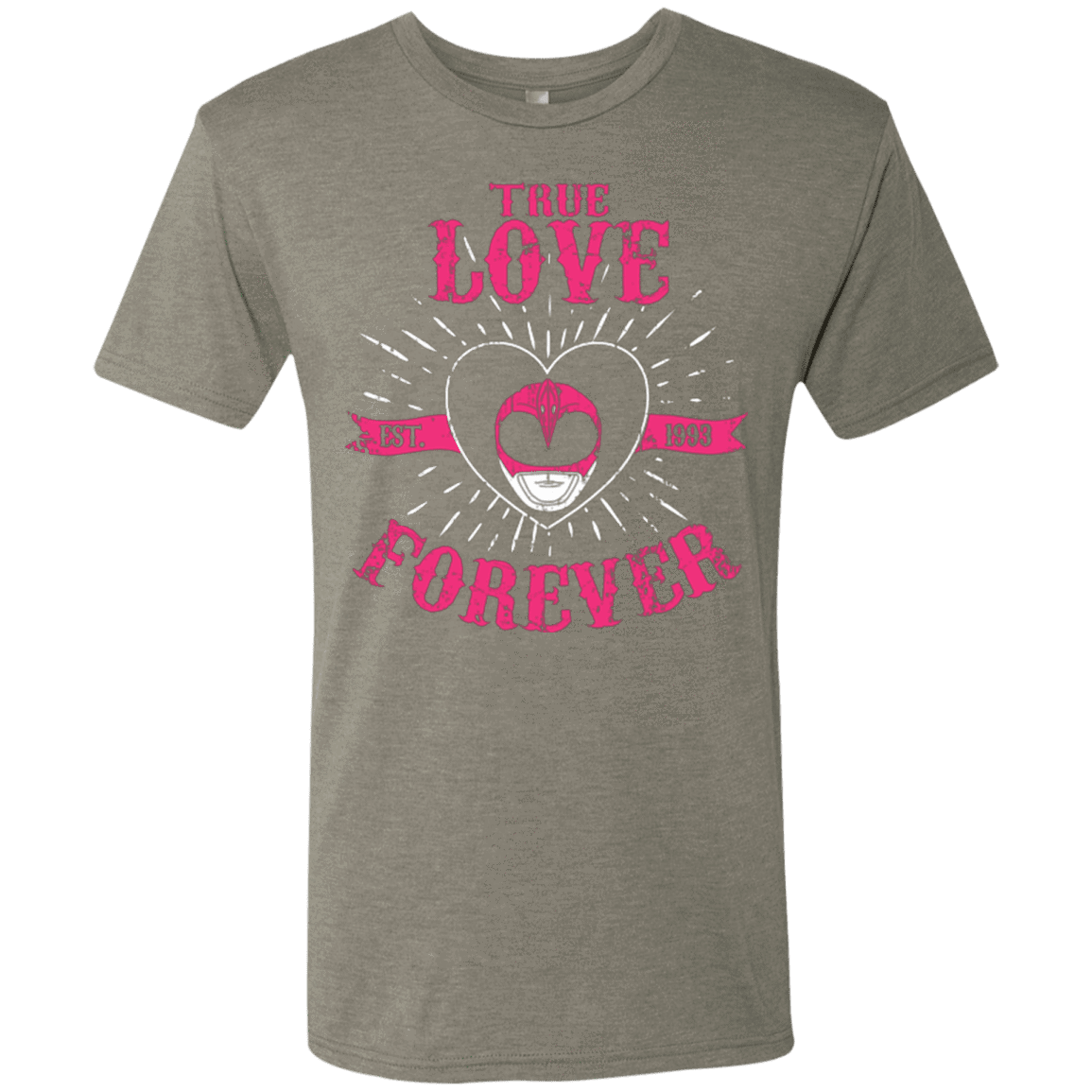 T-Shirts Venetian Grey / Small True Love Forever Pink Men's Triblend T-Shirt