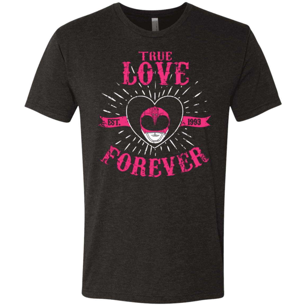 T-Shirts Vintage Black / Small True Love Forever Pink Men's Triblend T-Shirt