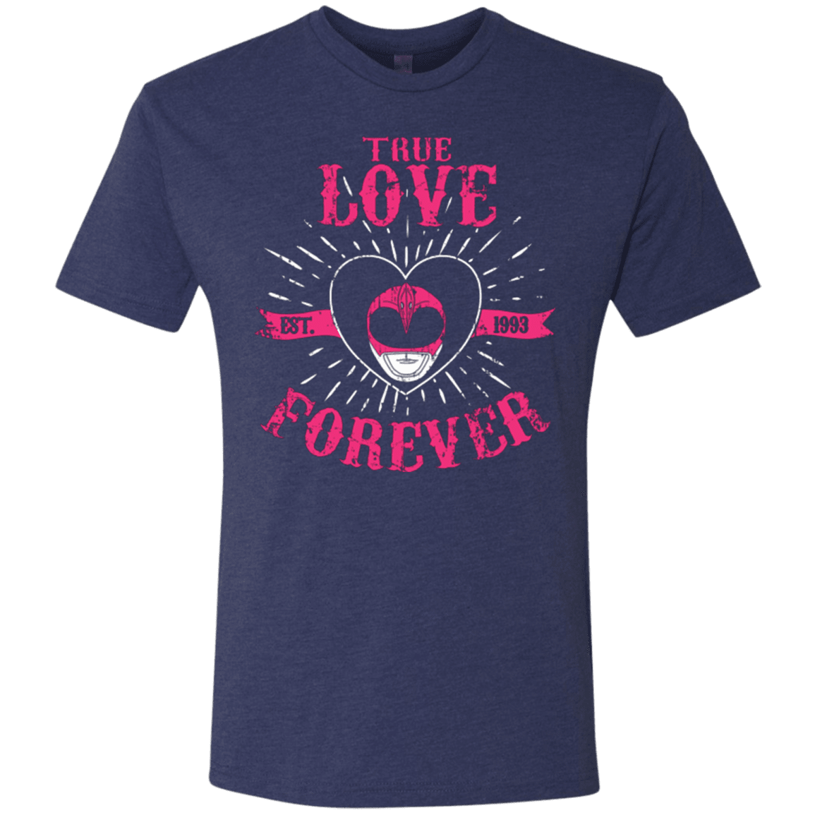 T-Shirts Vintage Navy / Small True Love Forever Pink Men's Triblend T-Shirt