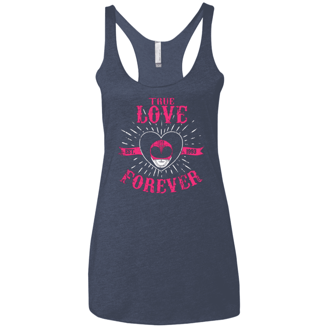 T-Shirts Vintage Navy / X-Small True Love Forever Pink Women's Triblend Racerback Tank