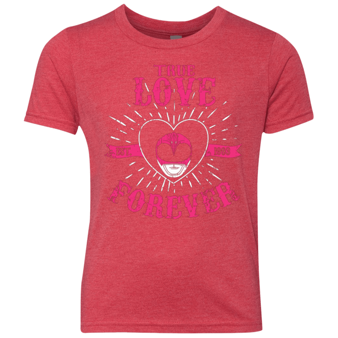 T-Shirts Vintage Red / YXS True Love Forever Pink Youth Triblend T-Shirt