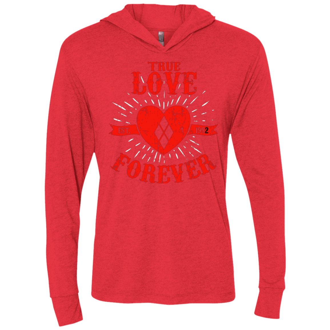 T-Shirts Vintage Red / X-Small True Love Forever Quinn Triblend Long Sleeve Hoodie Tee