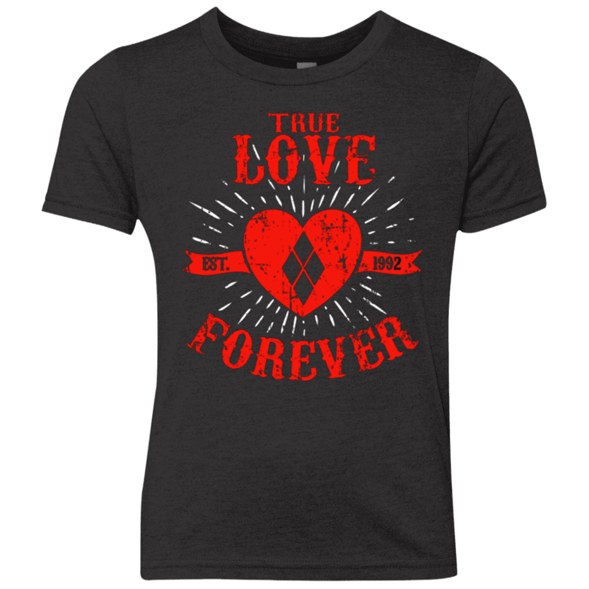T-Shirts Vintage Black / YXS True Love Forever Quinn Youth Triblend T-Shirt