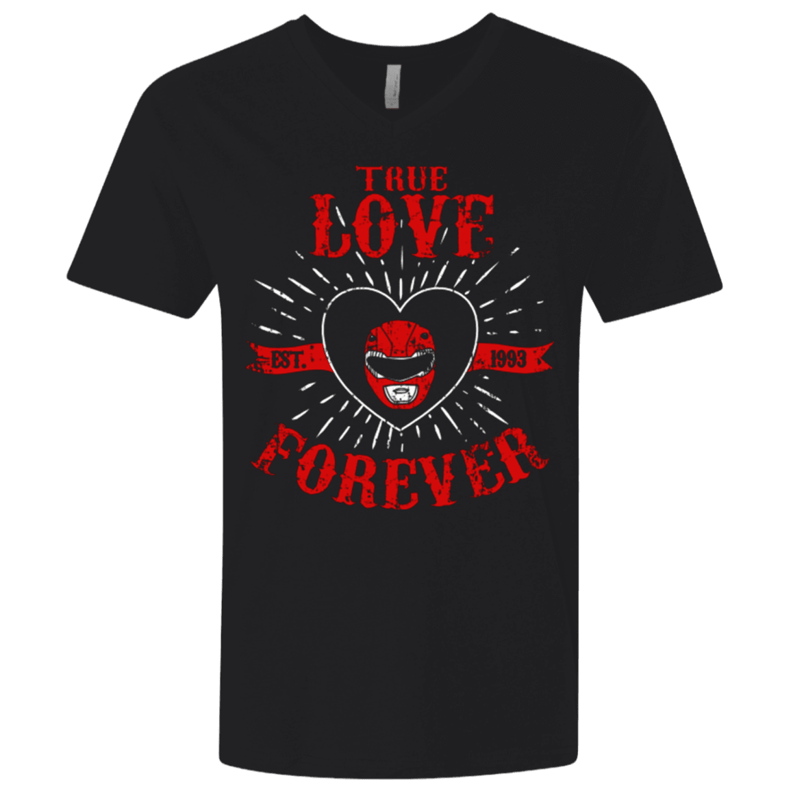 T-Shirts Black / X-Small True Love Forever Red Men's Premium V-Neck