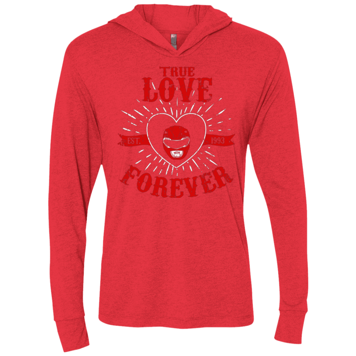 T-Shirts Vintage Red / X-Small True Love Forever Red Triblend Long Sleeve Hoodie Tee