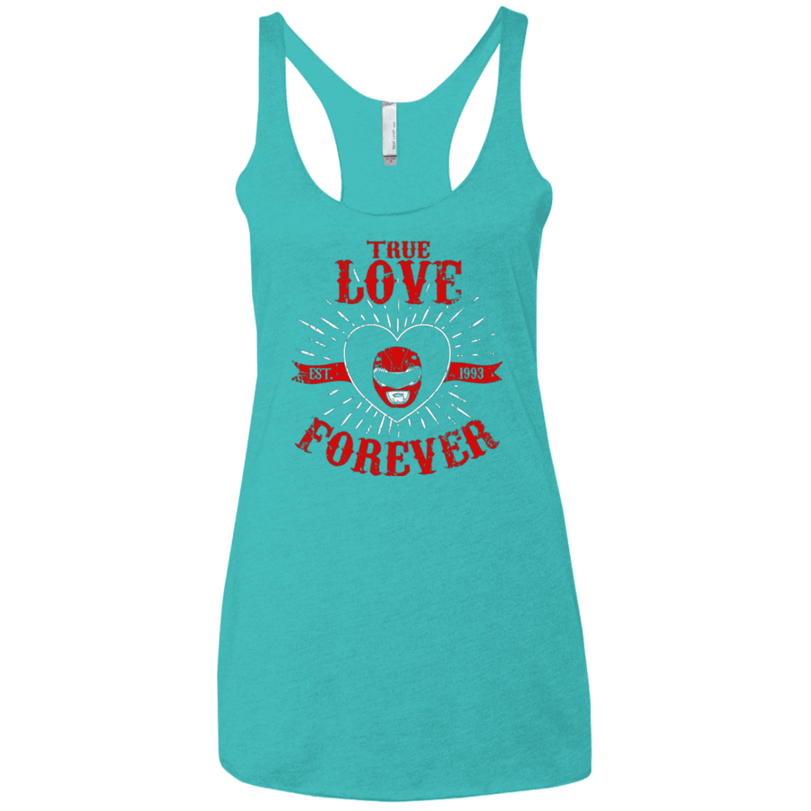 T-Shirts Tahiti Blue / X-Small True Love Forever Red Women's Triblend Racerback Tank