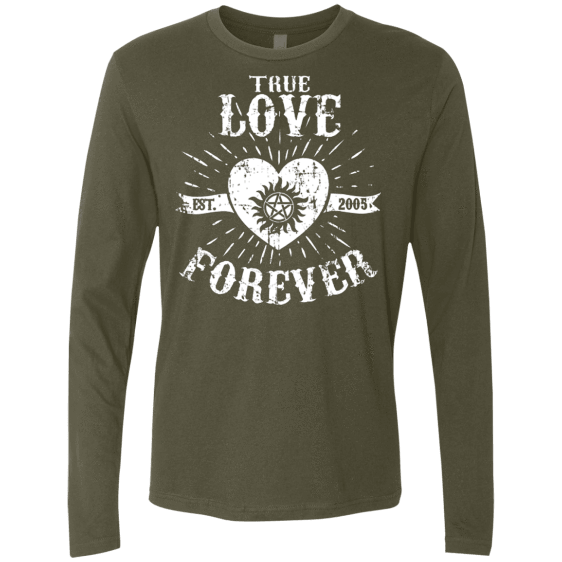 T-Shirts Military Green / Small True Love Forever Supernatural Men's Premium Long Sleeve