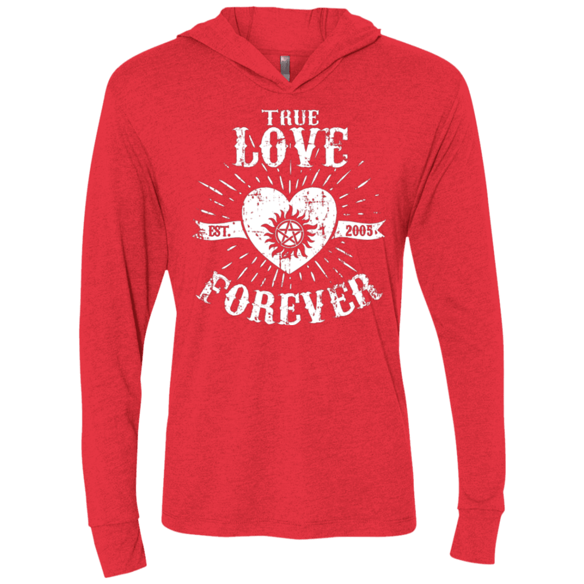 T-Shirts Vintage Red / X-Small True Love Forever Supernatural Triblend Long Sleeve Hoodie Tee