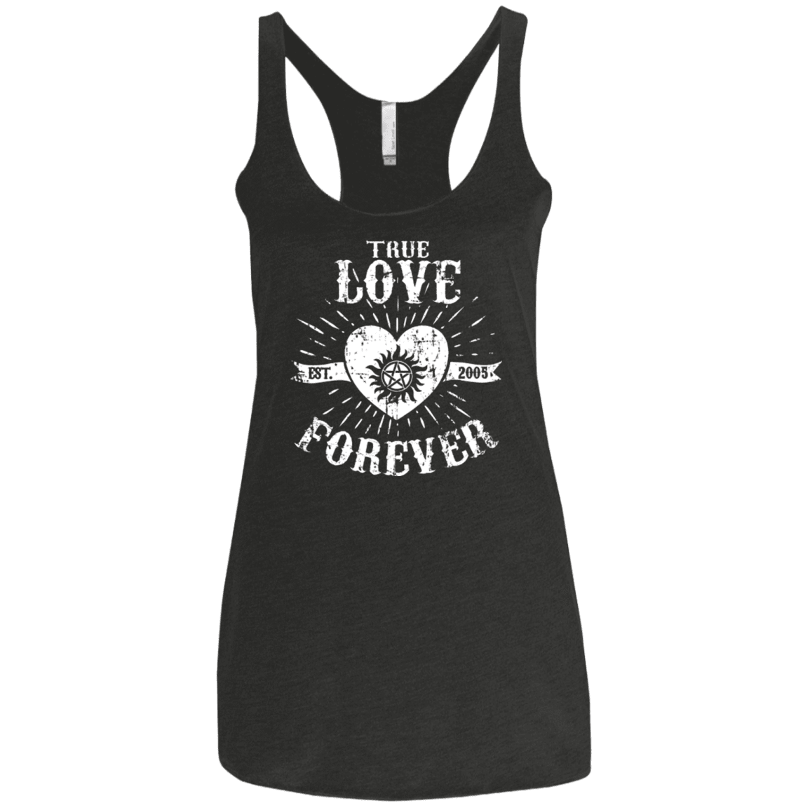 T-Shirts Vintage Black / X-Small True Love Forever Supernatural Women's Triblend Racerback Tank