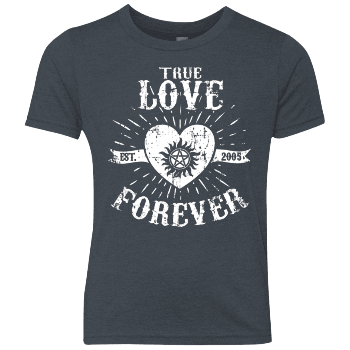 T-Shirts Vintage Navy / YXS True Love Forever Supernatural Youth Triblend T-Shirt