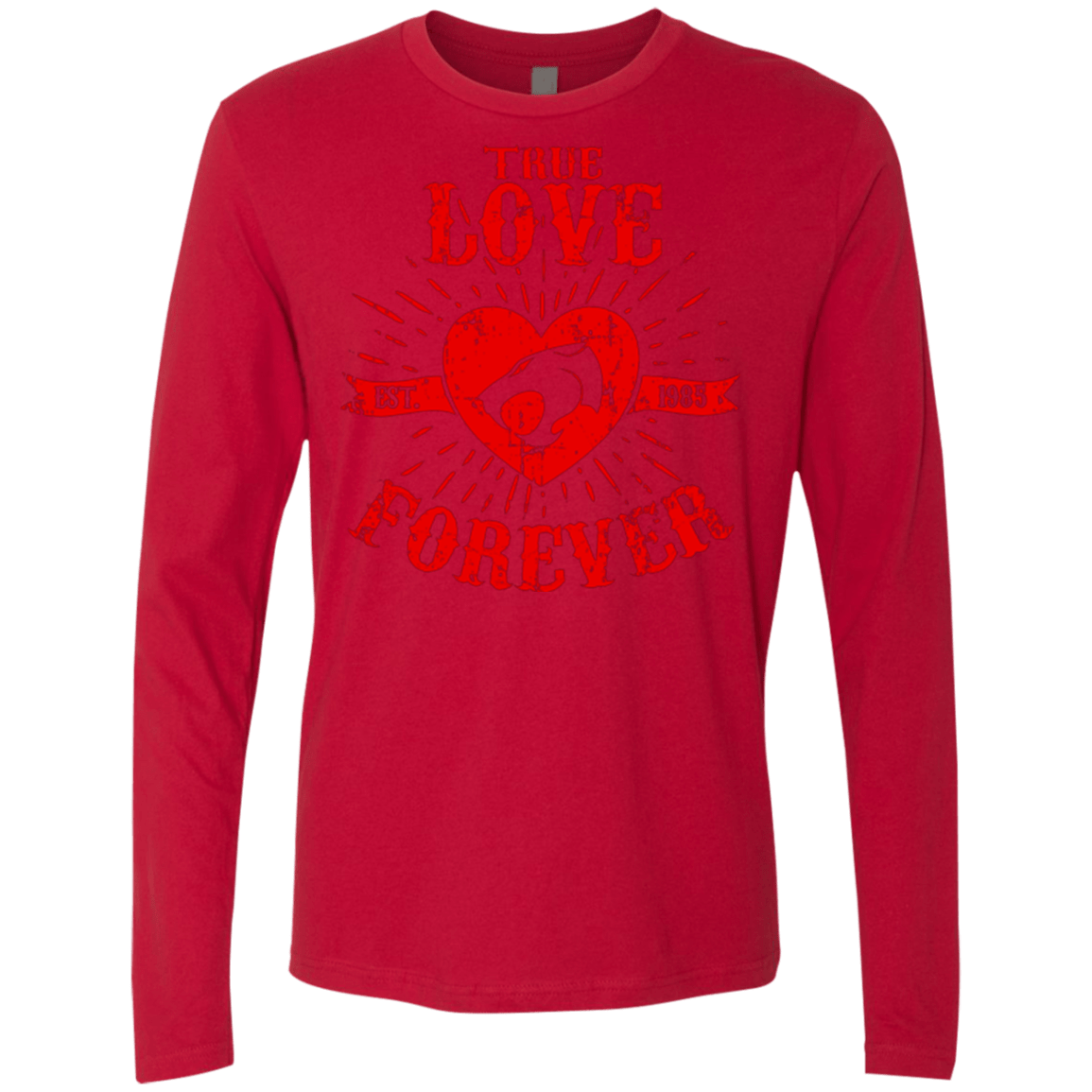 T-Shirts Red / Small True Love Forever Thunder Men's Premium Long Sleeve