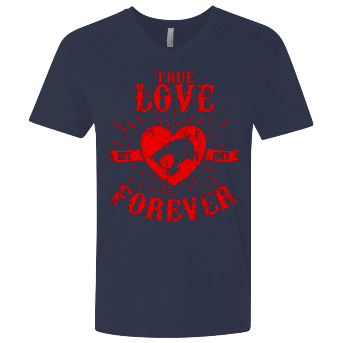 T-Shirts Midnight Navy / X-Small True Love Forever Thunder Men's Premium V-Neck
