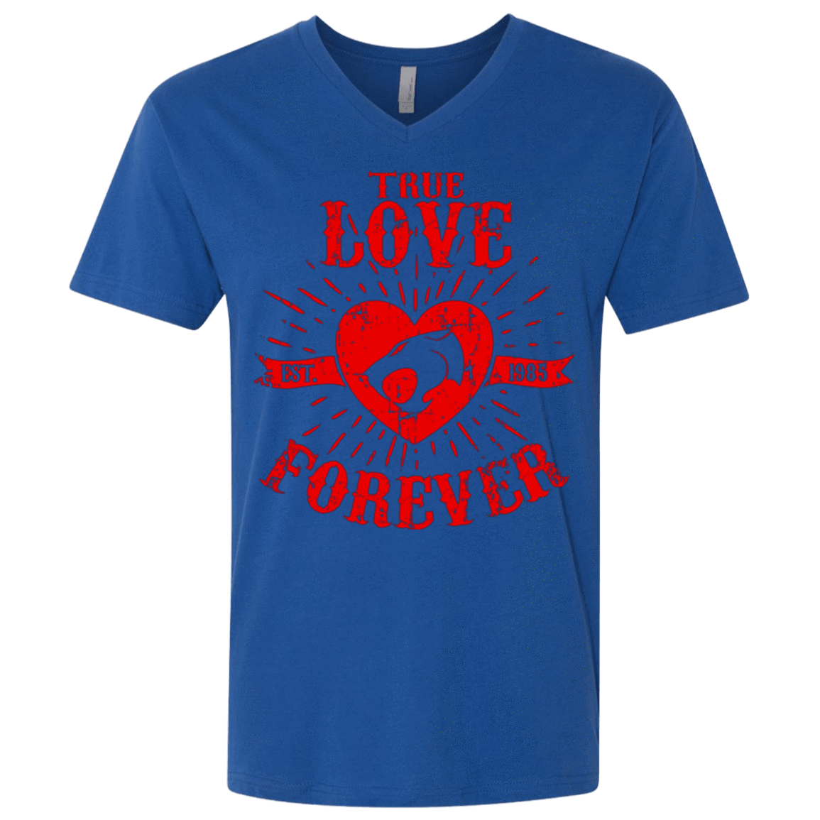 T-Shirts Royal / X-Small True Love Forever Thunder Men's Premium V-Neck