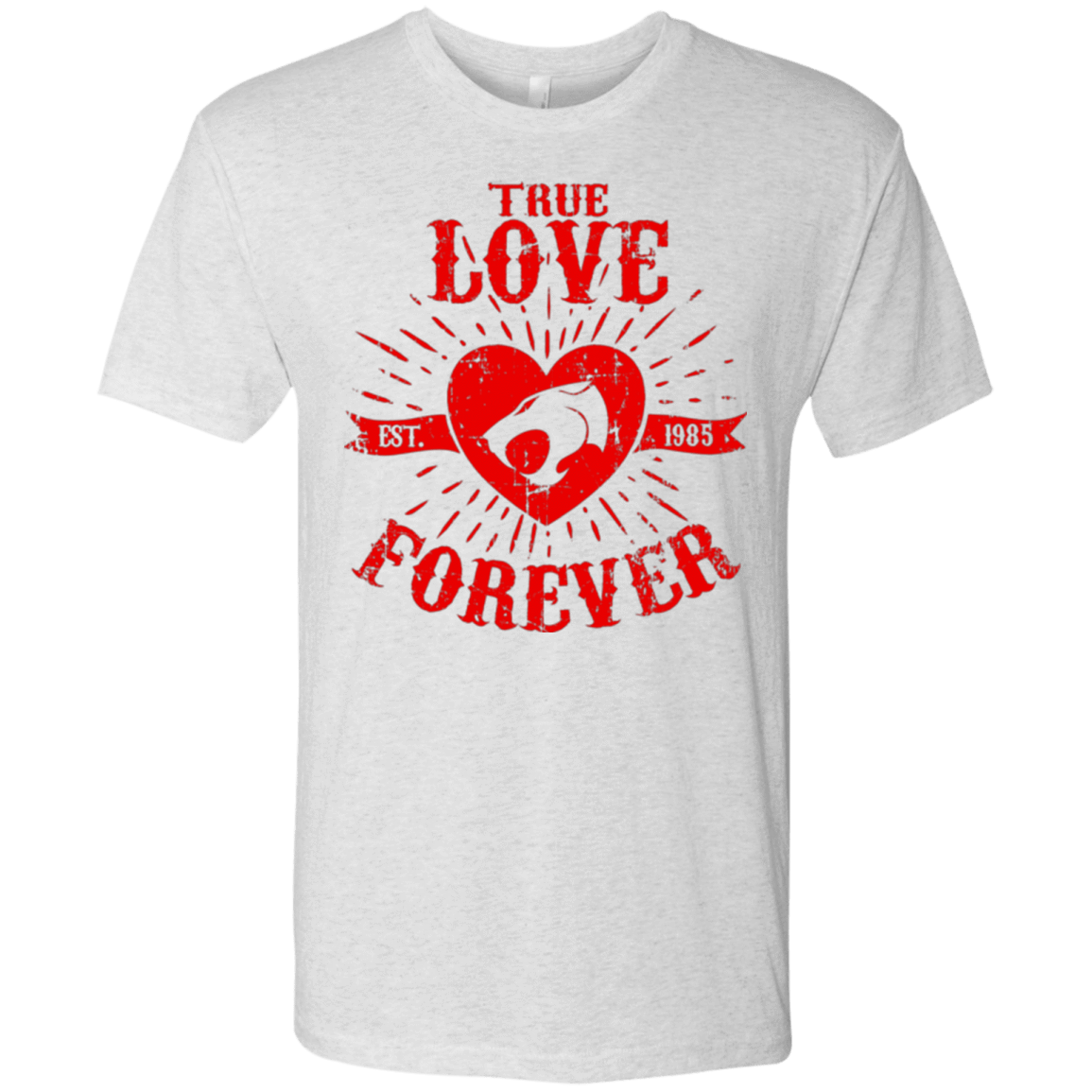 T-Shirts Heather White / Small True Love Forever Thunder Men's Triblend T-Shirt