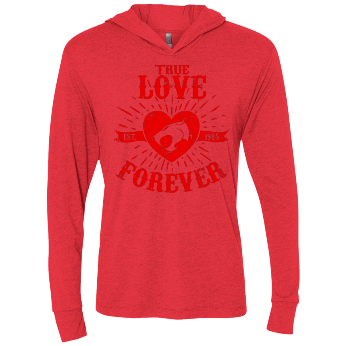 T-Shirts Vintage Red / X-Small True Love Forever Thunder Triblend Long Sleeve Hoodie Tee