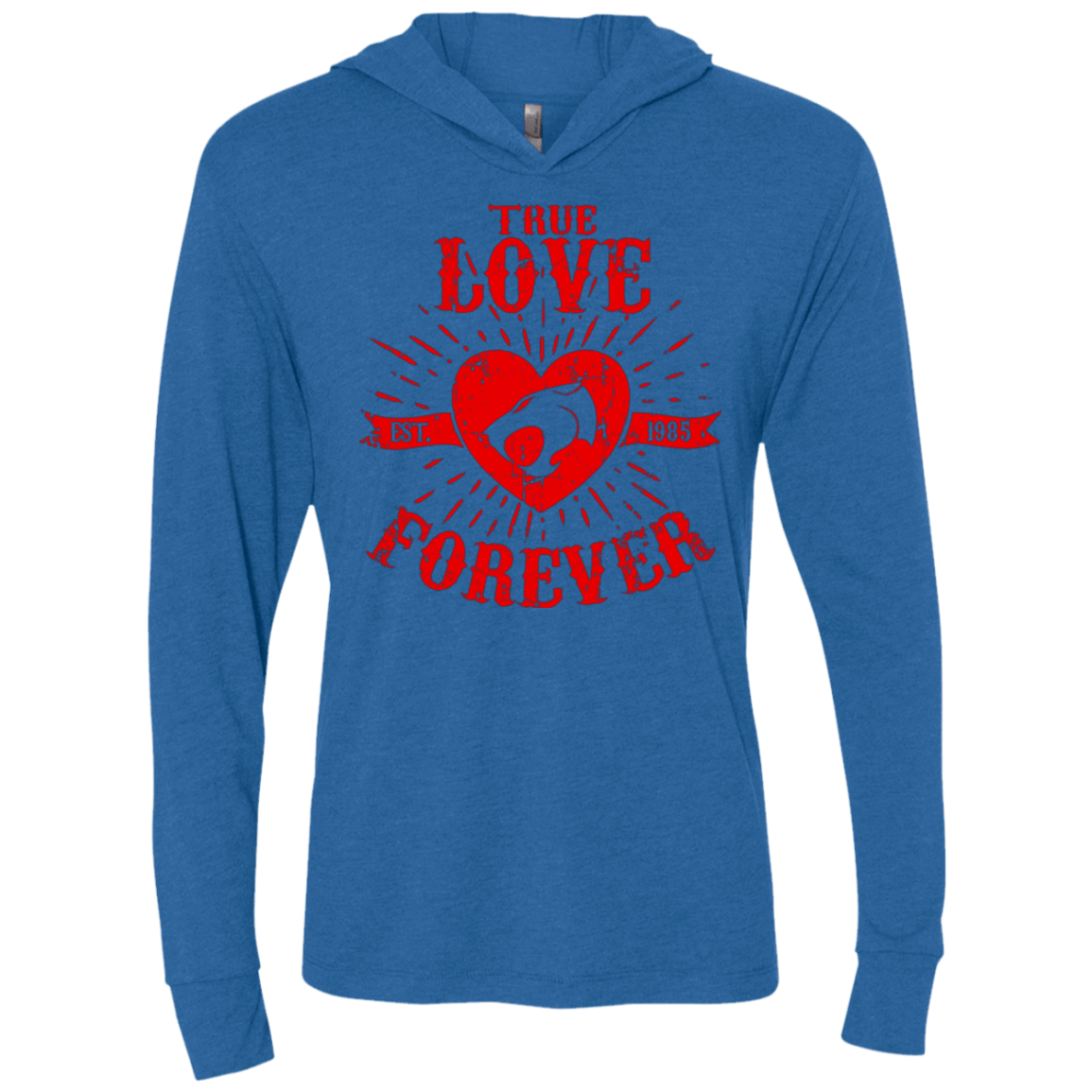 T-Shirts Vintage Royal / X-Small True Love Forever Thunder Triblend Long Sleeve Hoodie Tee