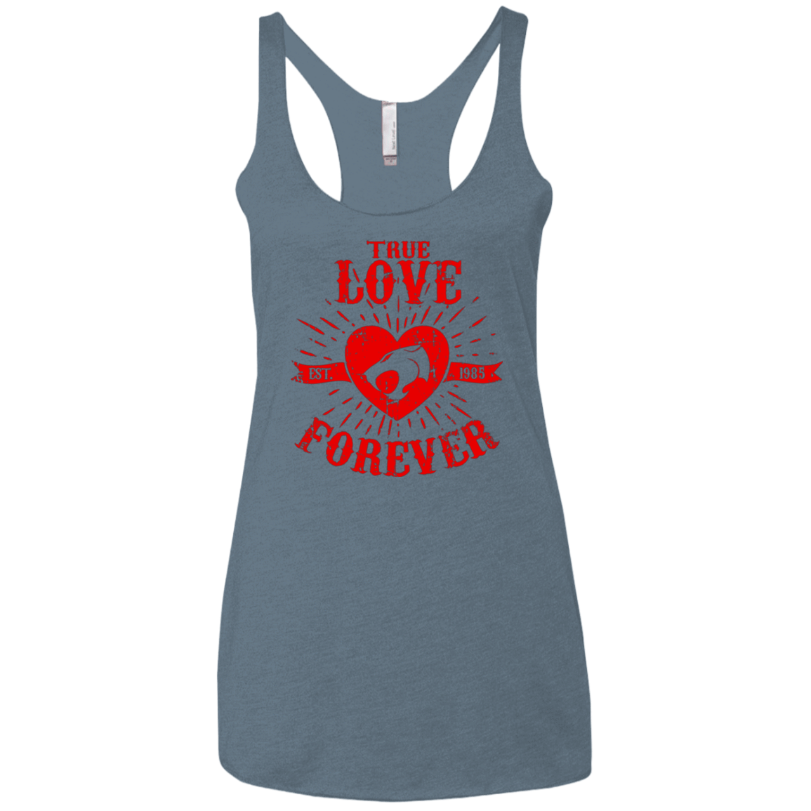 T-Shirts Indigo / X-Small True Love Forever Thunder Women's Triblend Racerback Tank