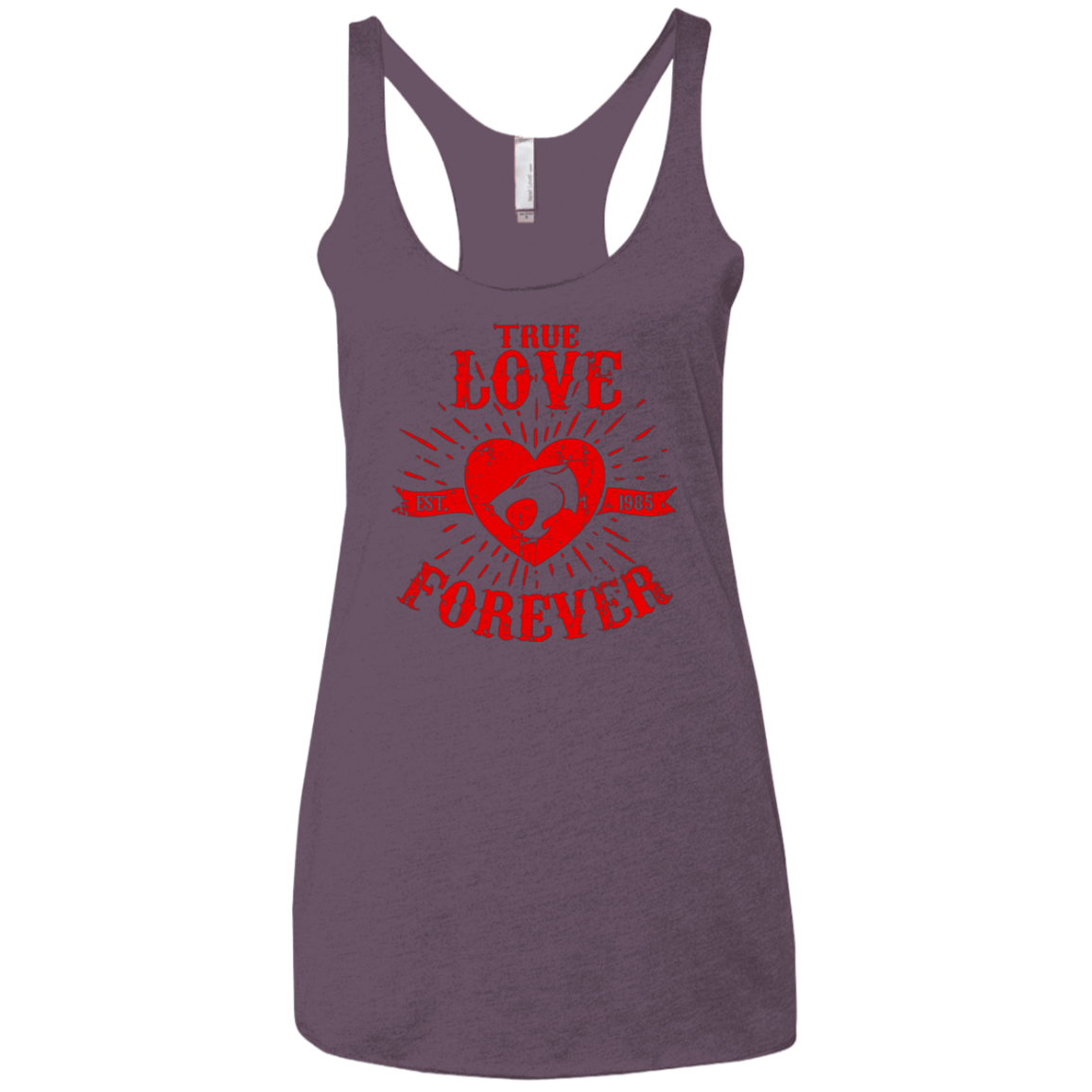 T-Shirts Vintage Purple / X-Small True Love Forever Thunder Women's Triblend Racerback Tank