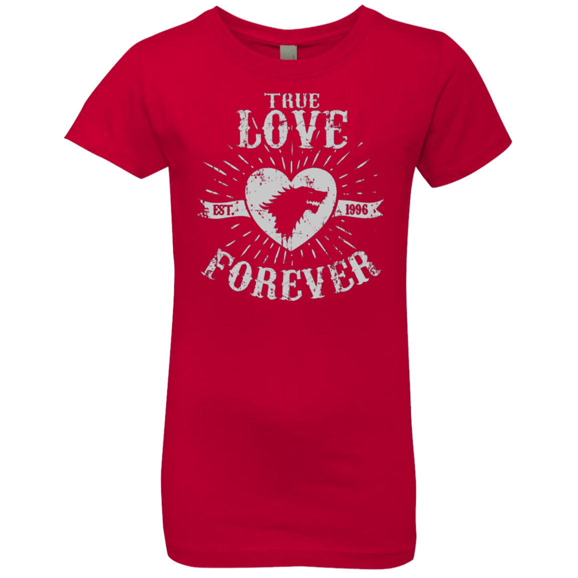T-Shirts Red / YXS True Love Forever Wolf Girls Premium T-Shirt