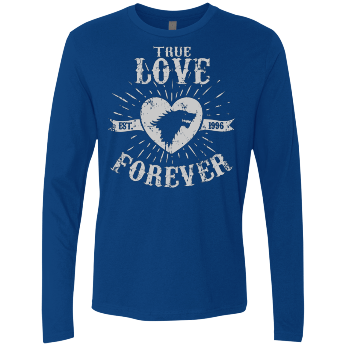 T-Shirts Royal / Small True Love Forever Wolf Men's Premium Long Sleeve