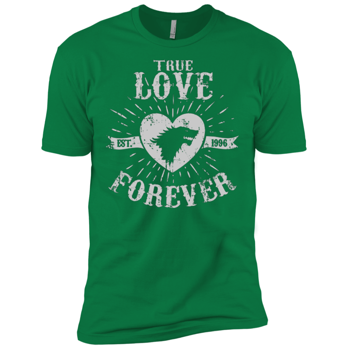 T-Shirts Kelly Green / X-Small True Love Forever Wolf Men's Premium T-Shirt