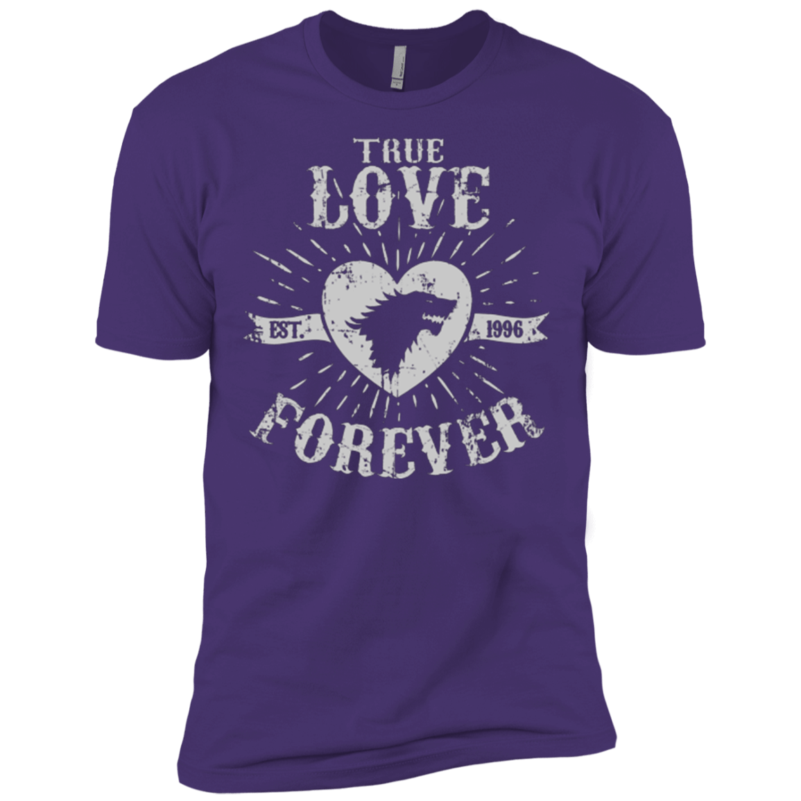 T-Shirts Purple / X-Small True Love Forever Wolf Men's Premium T-Shirt