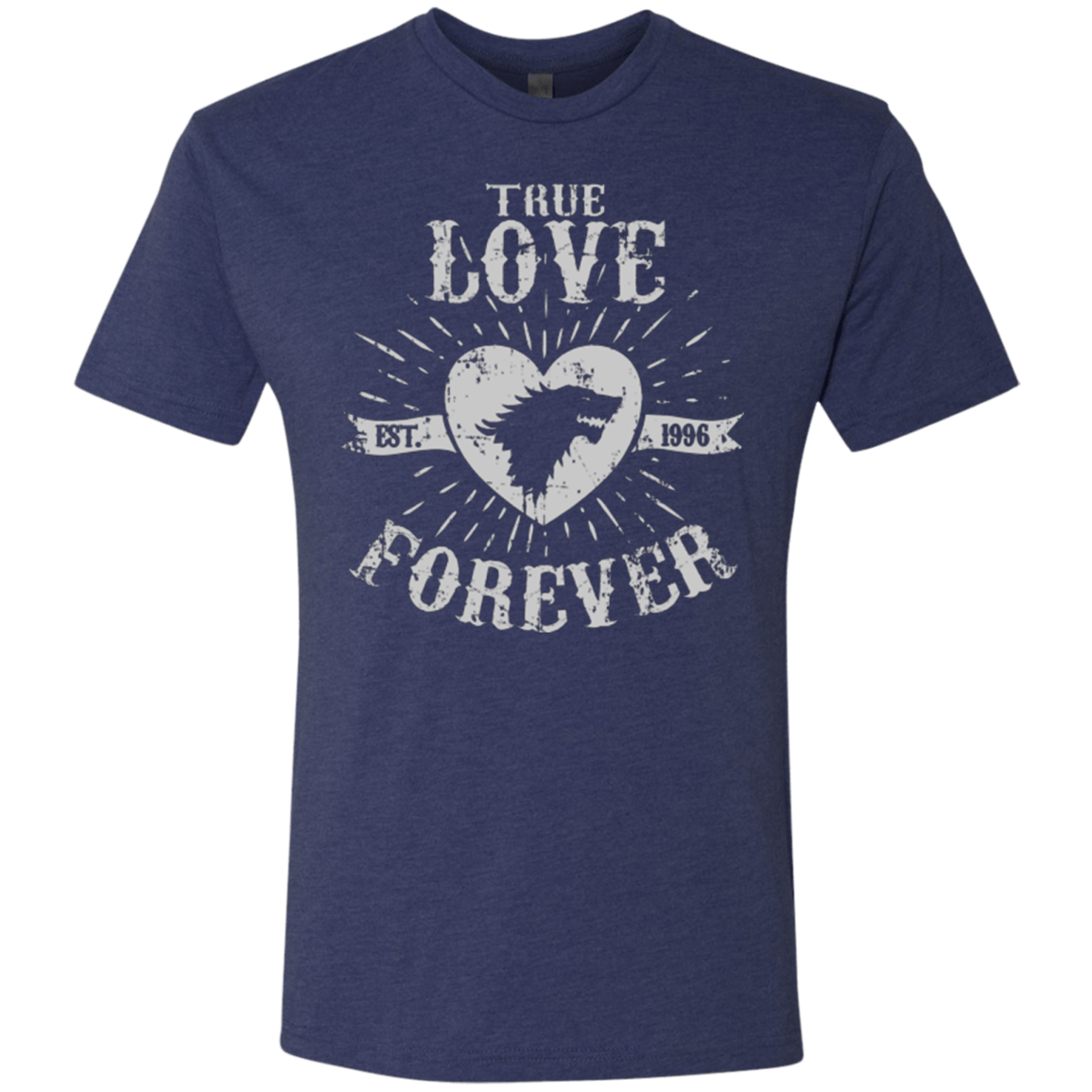T-Shirts Vintage Navy / Small True Love Forever Wolf Men's Triblend T-Shirt