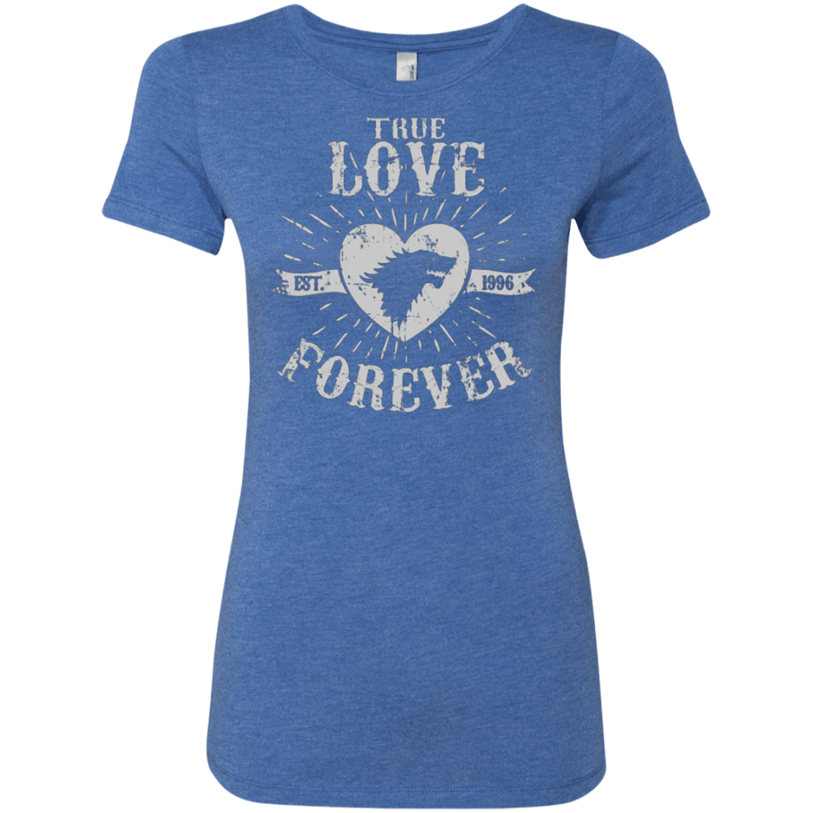 T-Shirts Vintage Royal / Small True Love Forever Wolf Women's Triblend T-Shirt