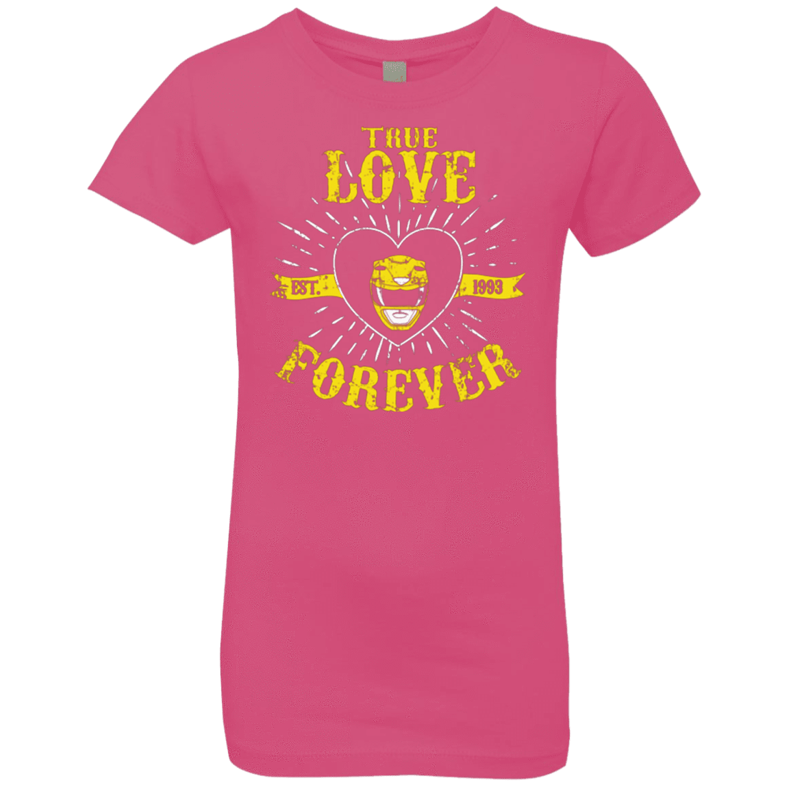 T-Shirts Hot Pink / YXS True Love Forever Yellow Girls Premium T-Shirt