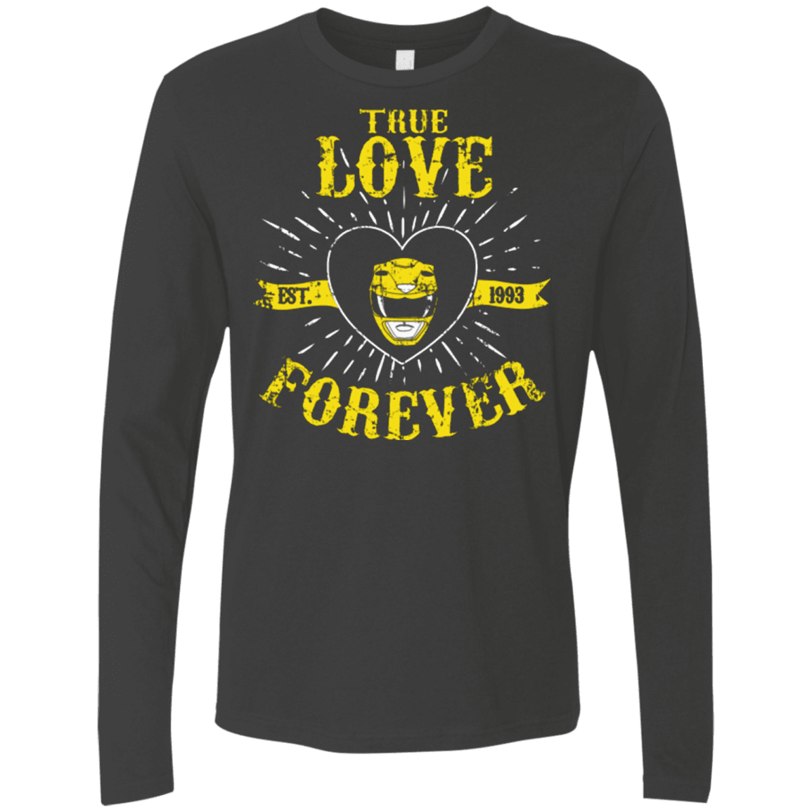 T-Shirts Heavy Metal / Small True Love Forever Yellow Men's Premium Long Sleeve