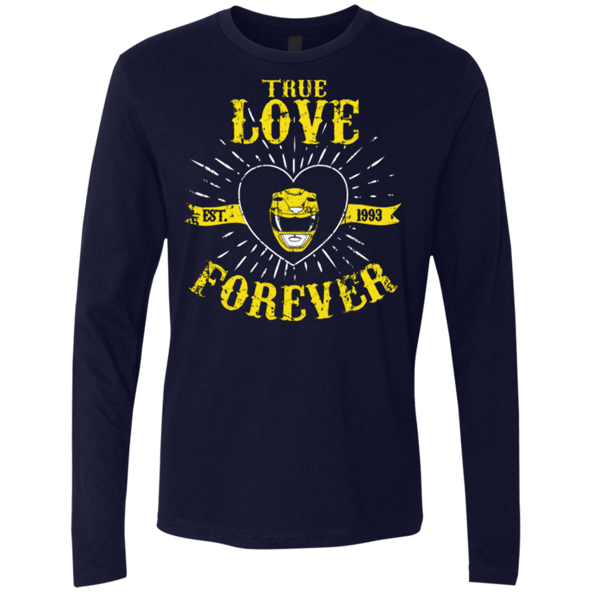 T-Shirts Midnight Navy / Small True Love Forever Yellow Men's Premium Long Sleeve