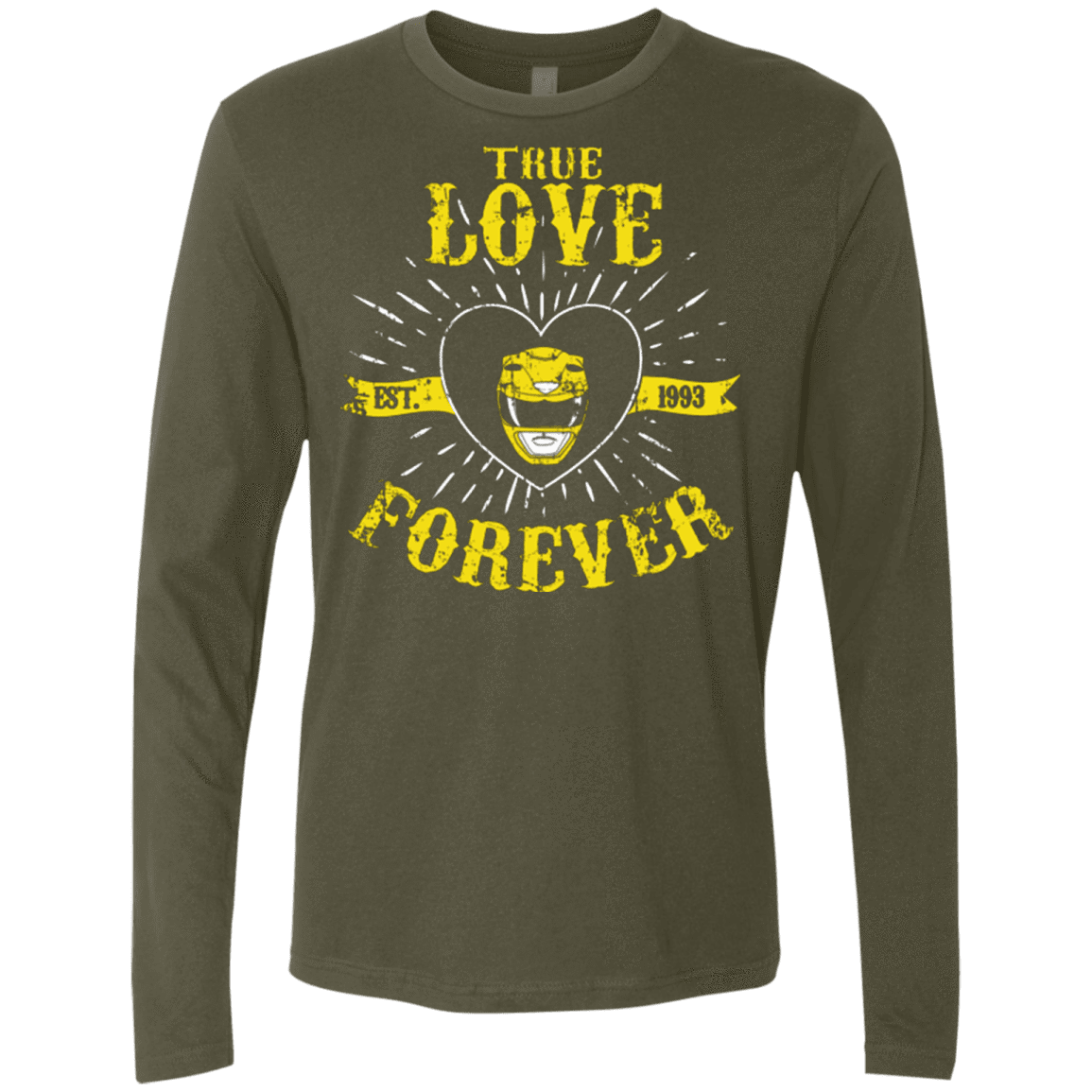 T-Shirts Military Green / Small True Love Forever Yellow Men's Premium Long Sleeve