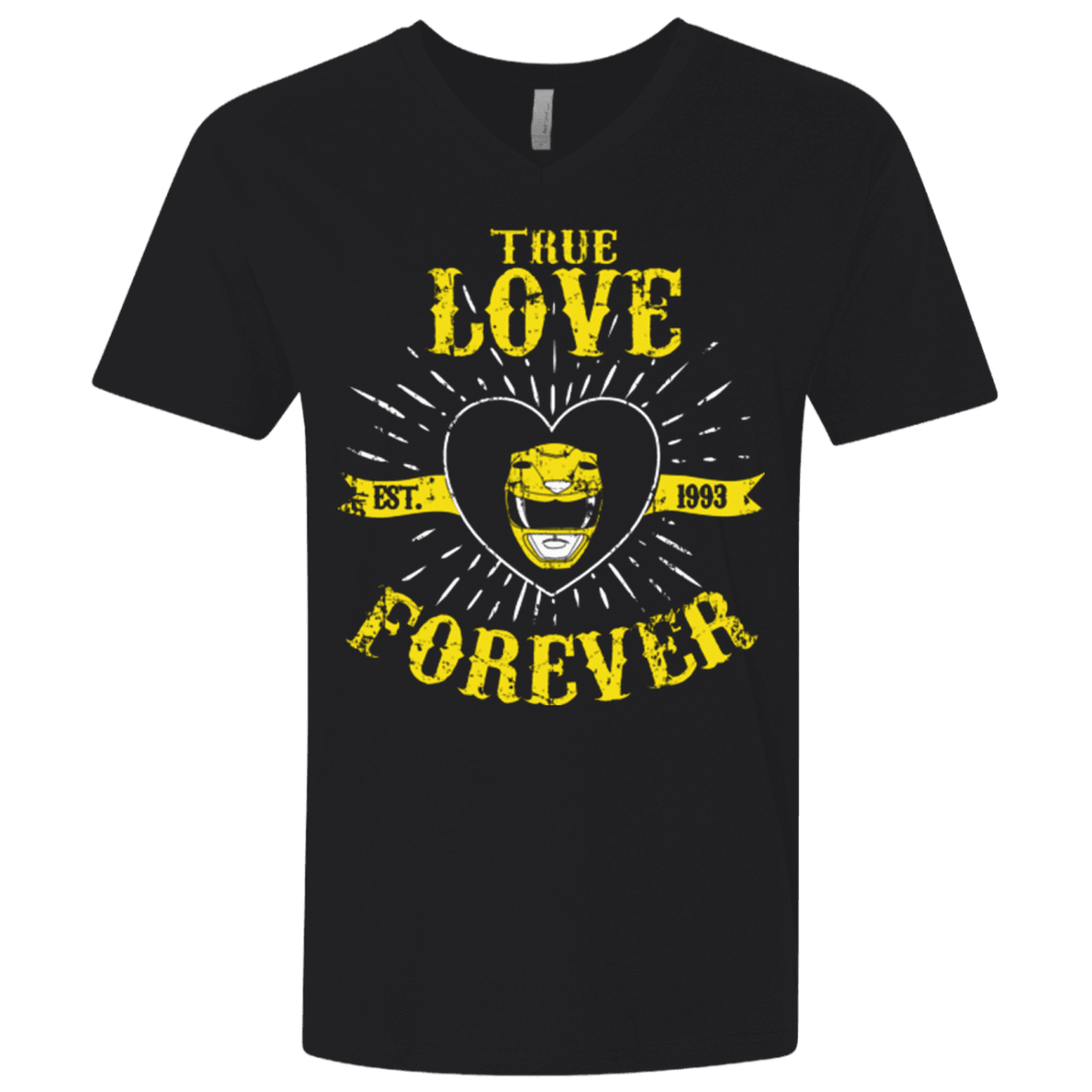 T-Shirts Black / X-Small True Love Forever Yellow Men's Premium V-Neck