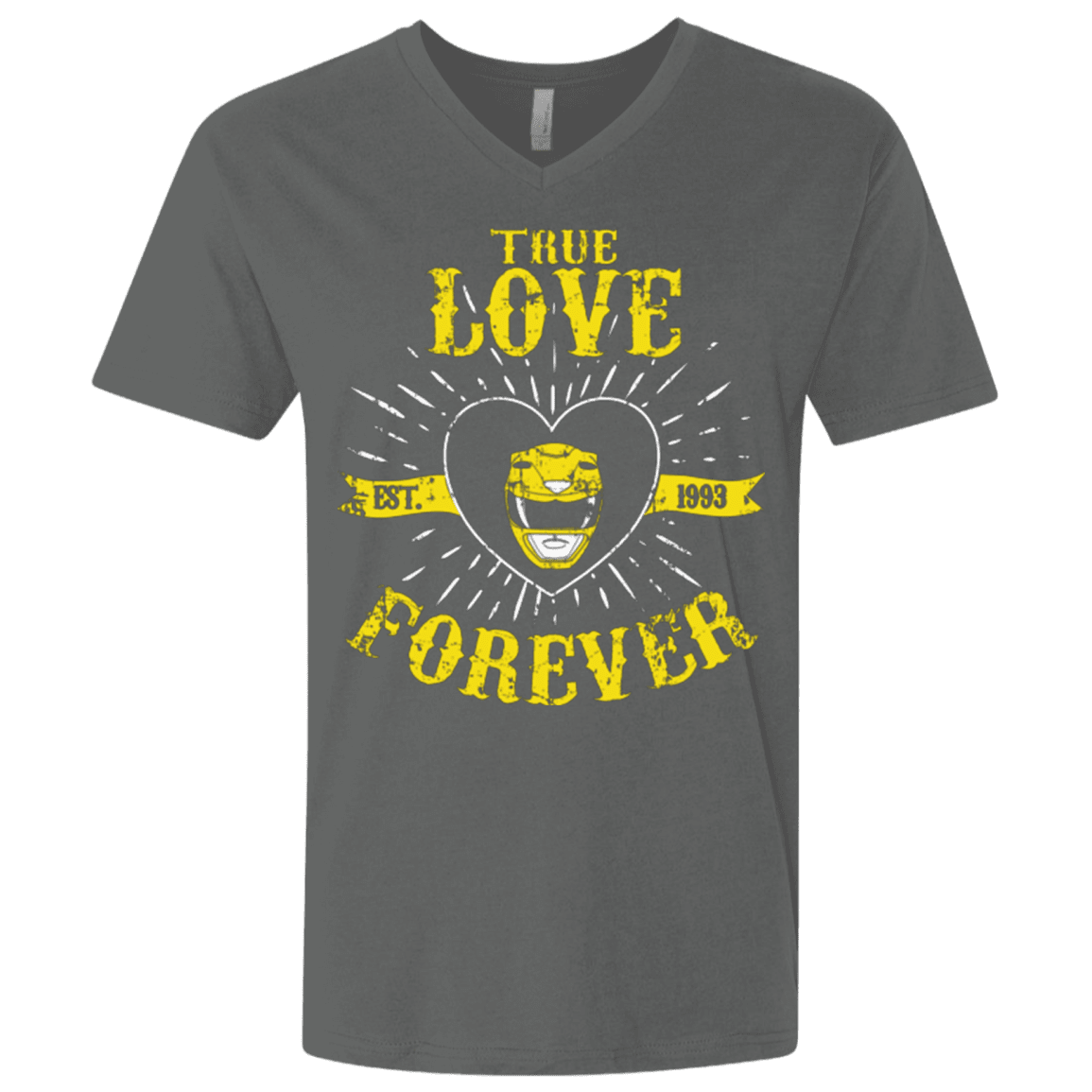 T-Shirts Heavy Metal / X-Small True Love Forever Yellow Men's Premium V-Neck