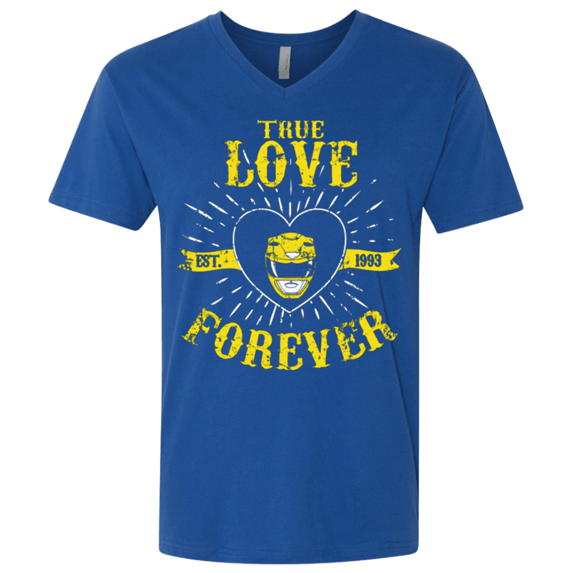 T-Shirts Royal / X-Small True Love Forever Yellow Men's Premium V-Neck