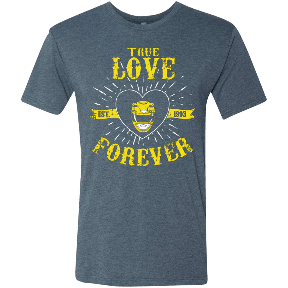 T-Shirts Indigo / Small True Love Forever Yellow Men's Triblend T-Shirt