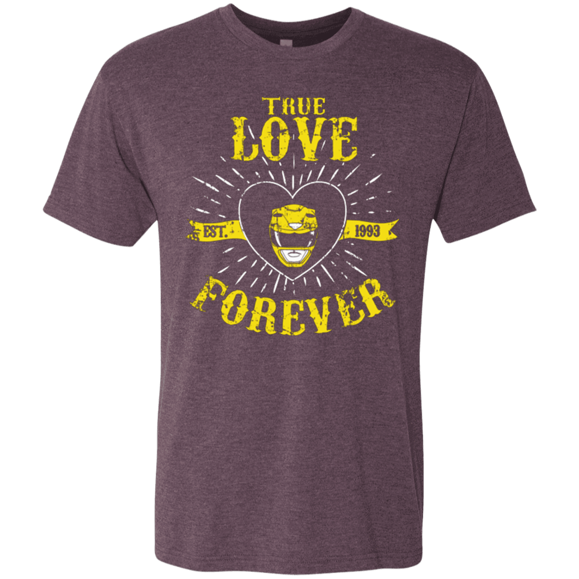 T-Shirts Vintage Purple / Small True Love Forever Yellow Men's Triblend T-Shirt