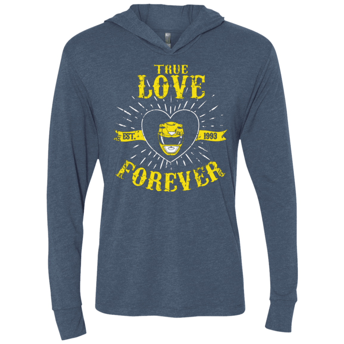 T-Shirts Indigo / X-Small True Love Forever Yellow Triblend Long Sleeve Hoodie Tee