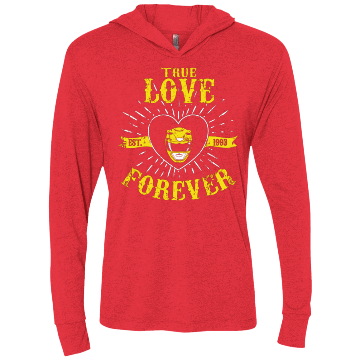T-Shirts Vintage Red / X-Small True Love Forever Yellow Triblend Long Sleeve Hoodie Tee