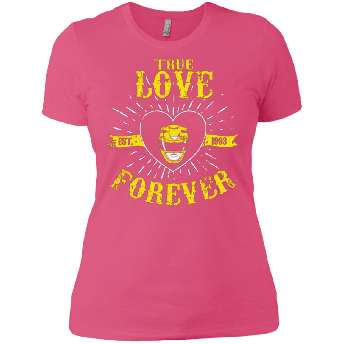 T-Shirts Hot Pink / X-Small True Love Forever Yellow Women's Premium T-Shirt