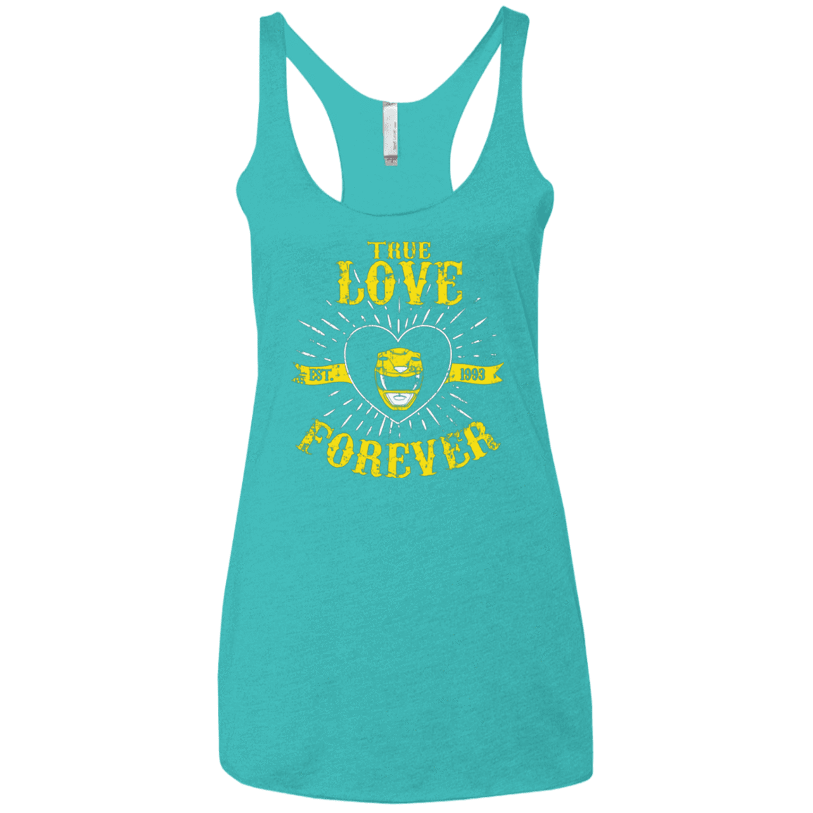 T-Shirts Tahiti Blue / X-Small True Love Forever Yellow Women's Triblend Racerback Tank
