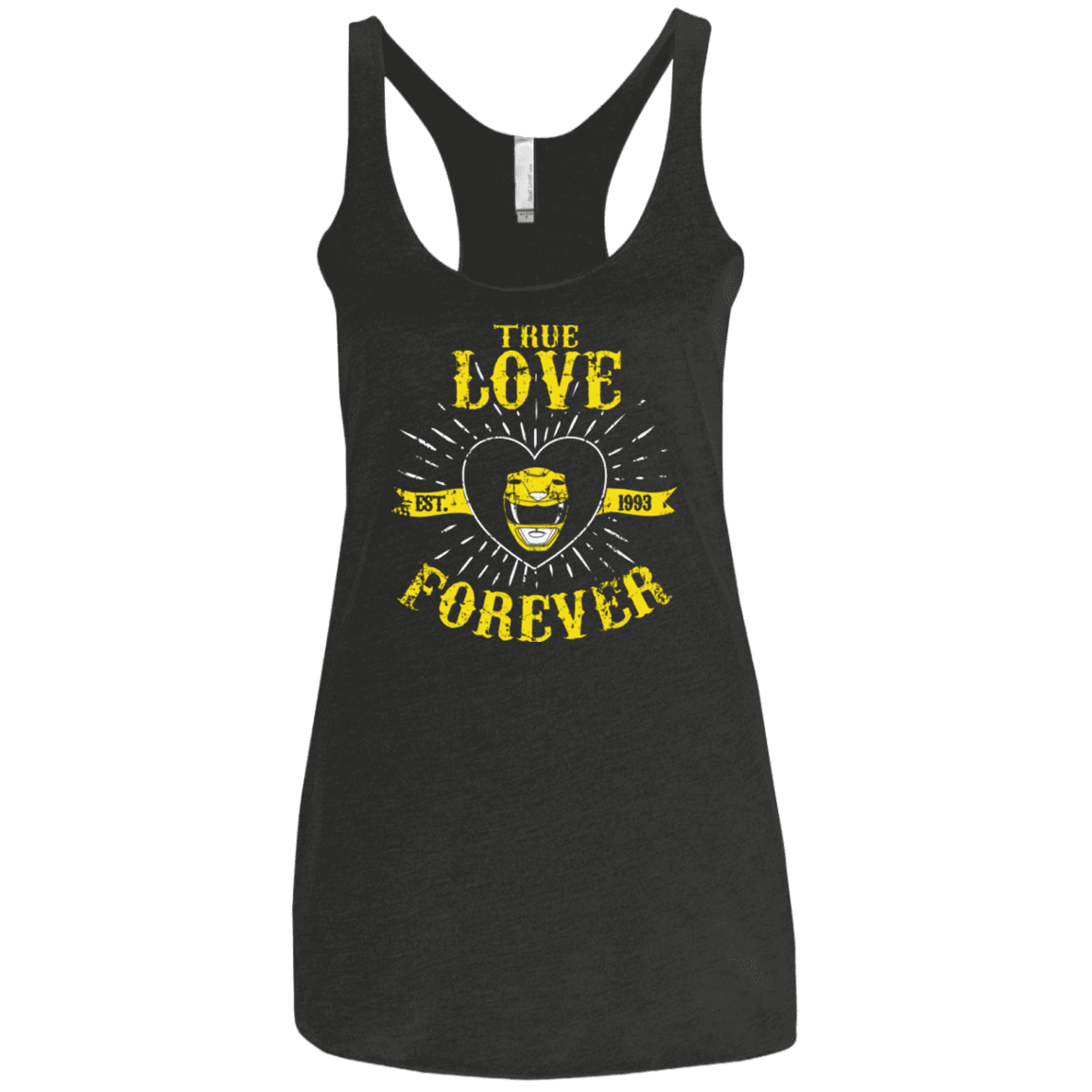 T-Shirts Vintage Black / X-Small True Love Forever Yellow Women's Triblend Racerback Tank