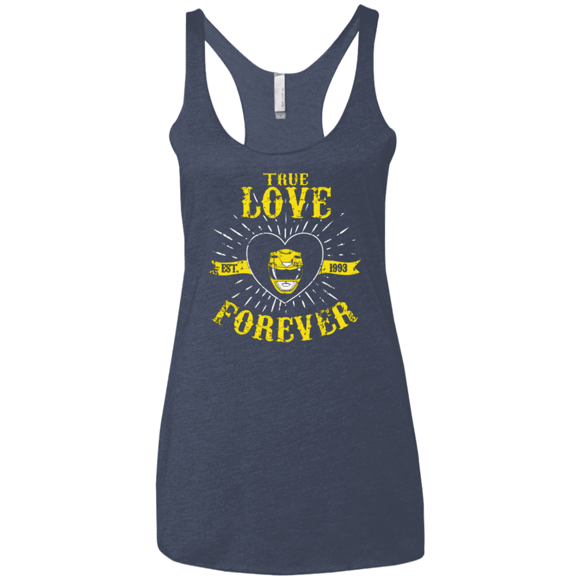 T-Shirts Vintage Navy / X-Small True Love Forever Yellow Women's Triblend Racerback Tank